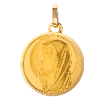 Pendentif Or Jaune 375/1000 Vierge Diamètre 16 Mm