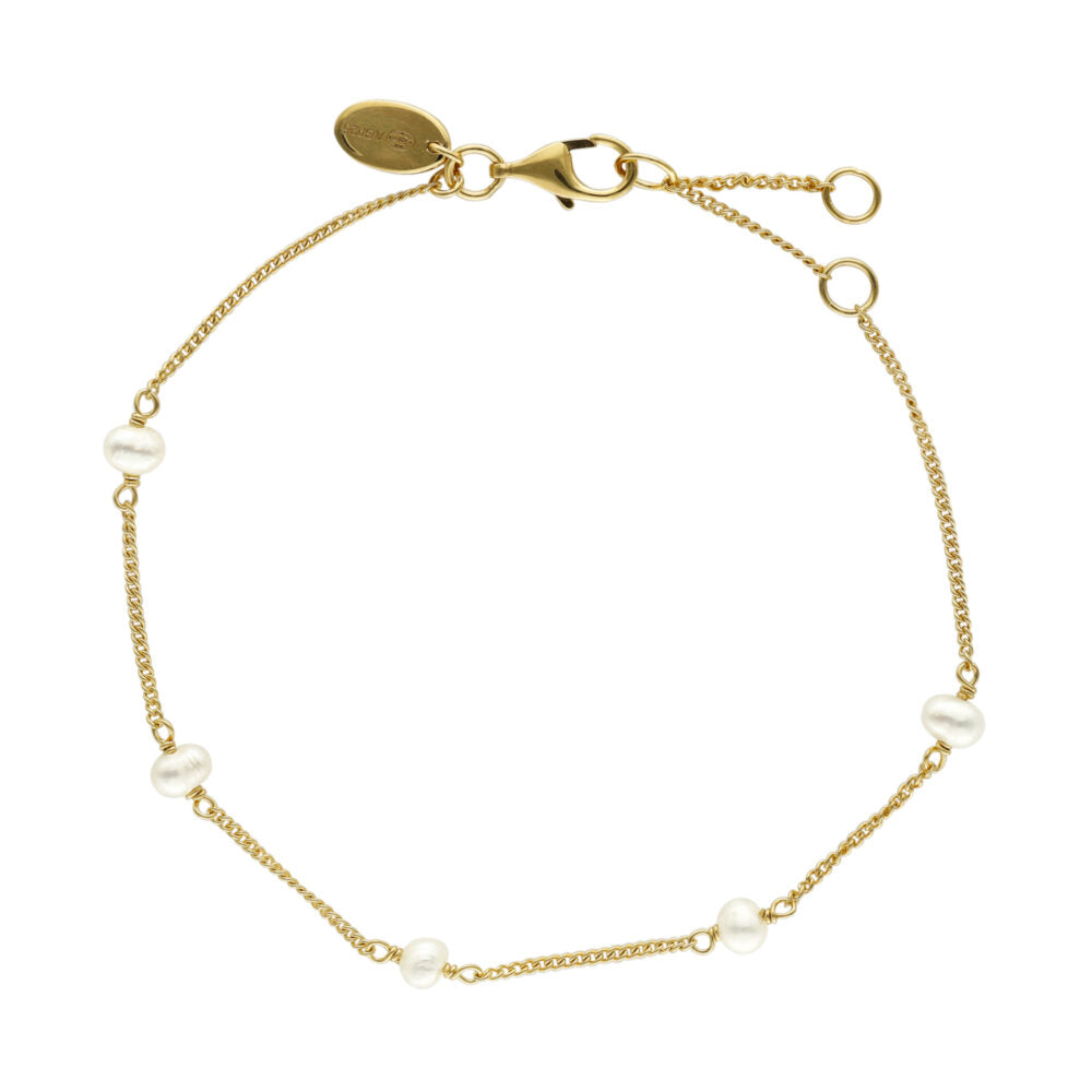 Bracelet Argent Doré et Perles Naturelles Blanches Orus Bijoux
