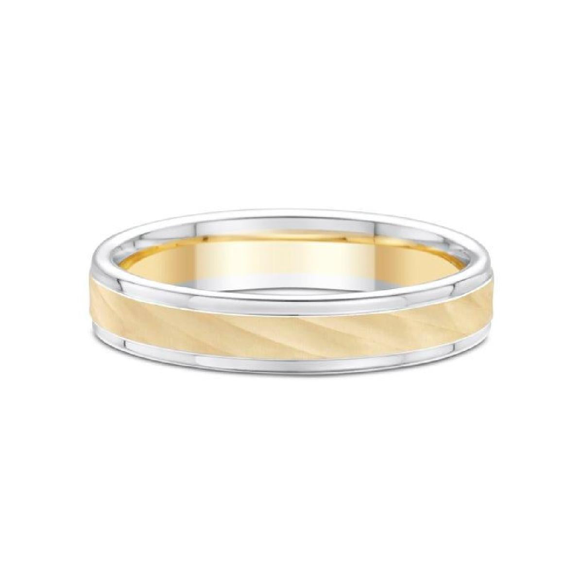 Alliances à Motifs Géométriques Finement Gravés et Dentelés – Or Jaune 18 Carats