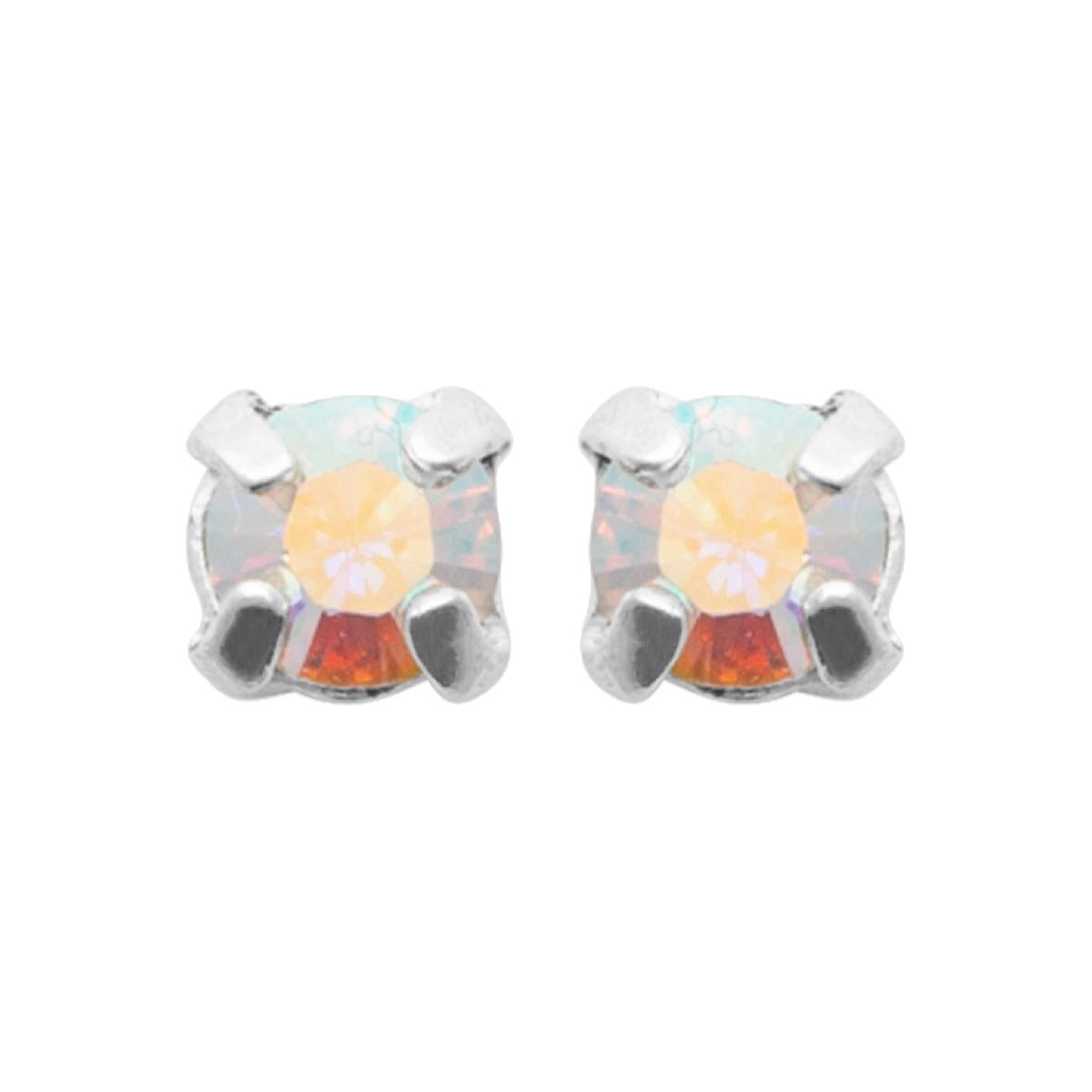 Boutons Pierres Multicolores Citrine Saphir Opale Dégradé Transparent – Argent 925