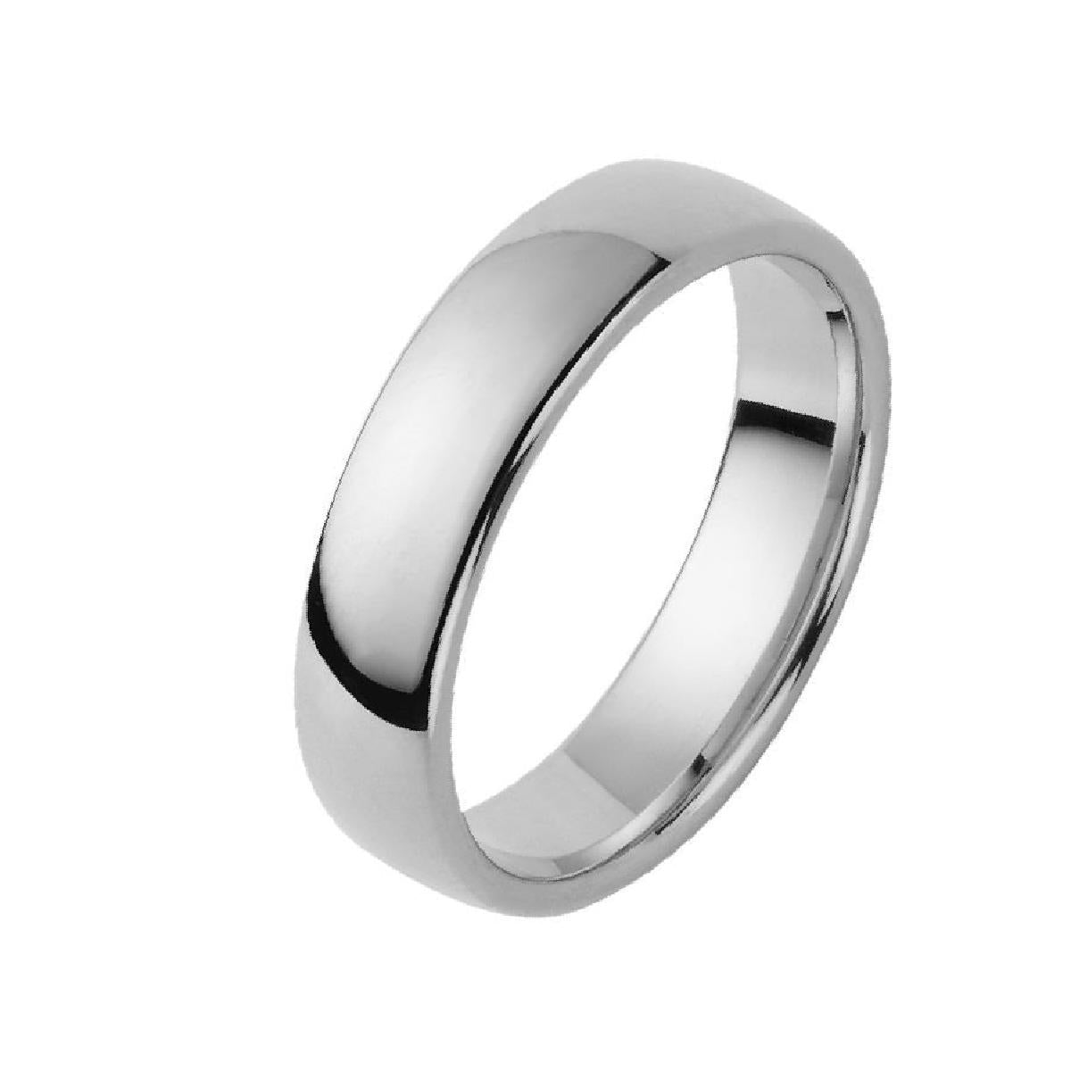 Alliance ALOÏZE mi-plate en platine, largeur 2,5 mm, intérieur bombé confort et finition polie brillante