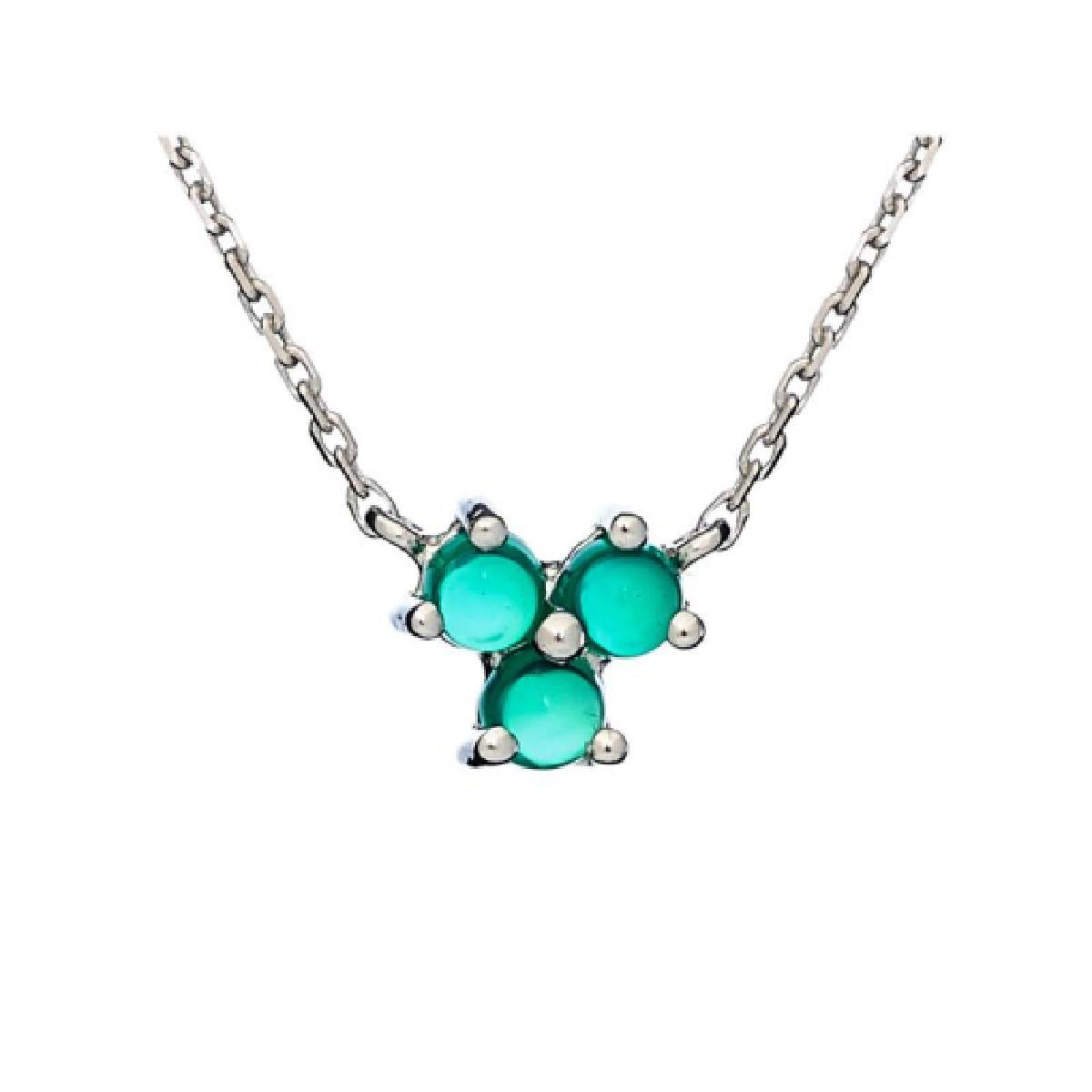 Collier Simple Onyx Cabochon Ovale Noir Profond Réglable 42 Cm De Chaîne – Argent 925