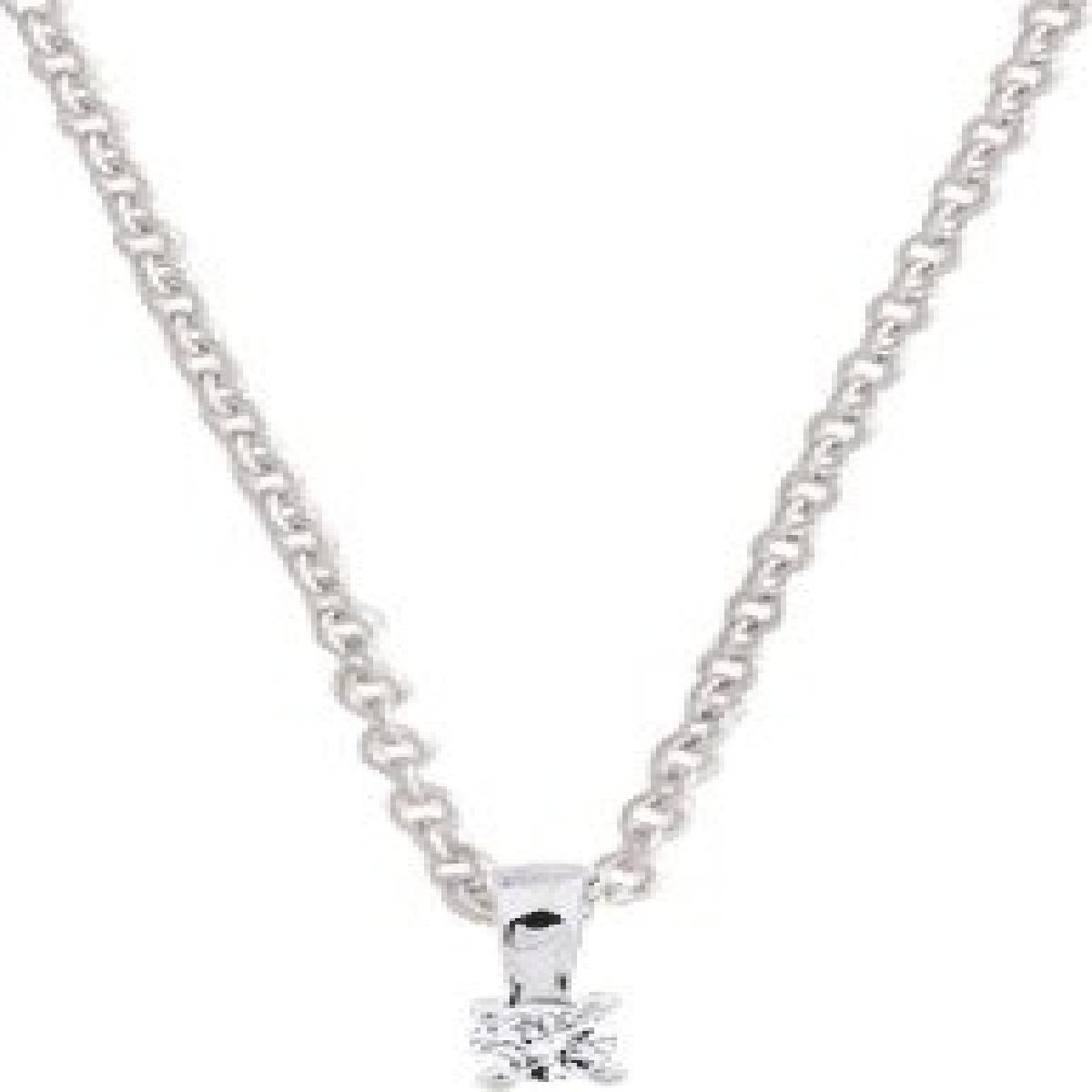 Collier AU375 Diamant Serti Quatre Griffes Or Jaune 9 Carats Longueur Chaîne Standard