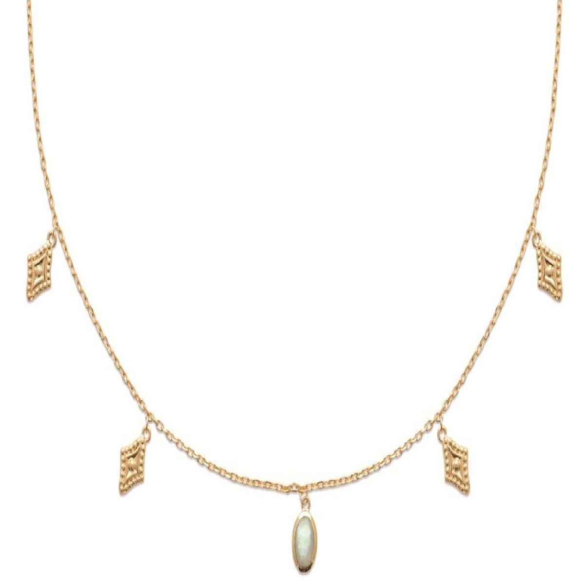 Collier Simple Avec Pendentif Labradorite – Chaîne Souple Couleur Finition Naturelle ALOÏZE