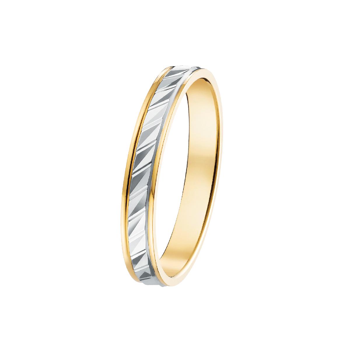 Alliances à Motifs Modèle Exclusif Aloïze Or 18 Carats Anneaux Jumeaux de Mariage