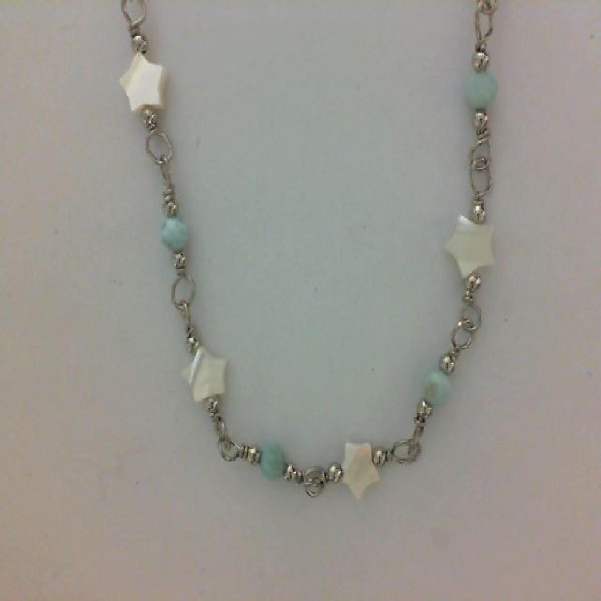 Collier Simple À Maillons Souples Ajustables P. Couleur Multicolore Nacre – Argent 925