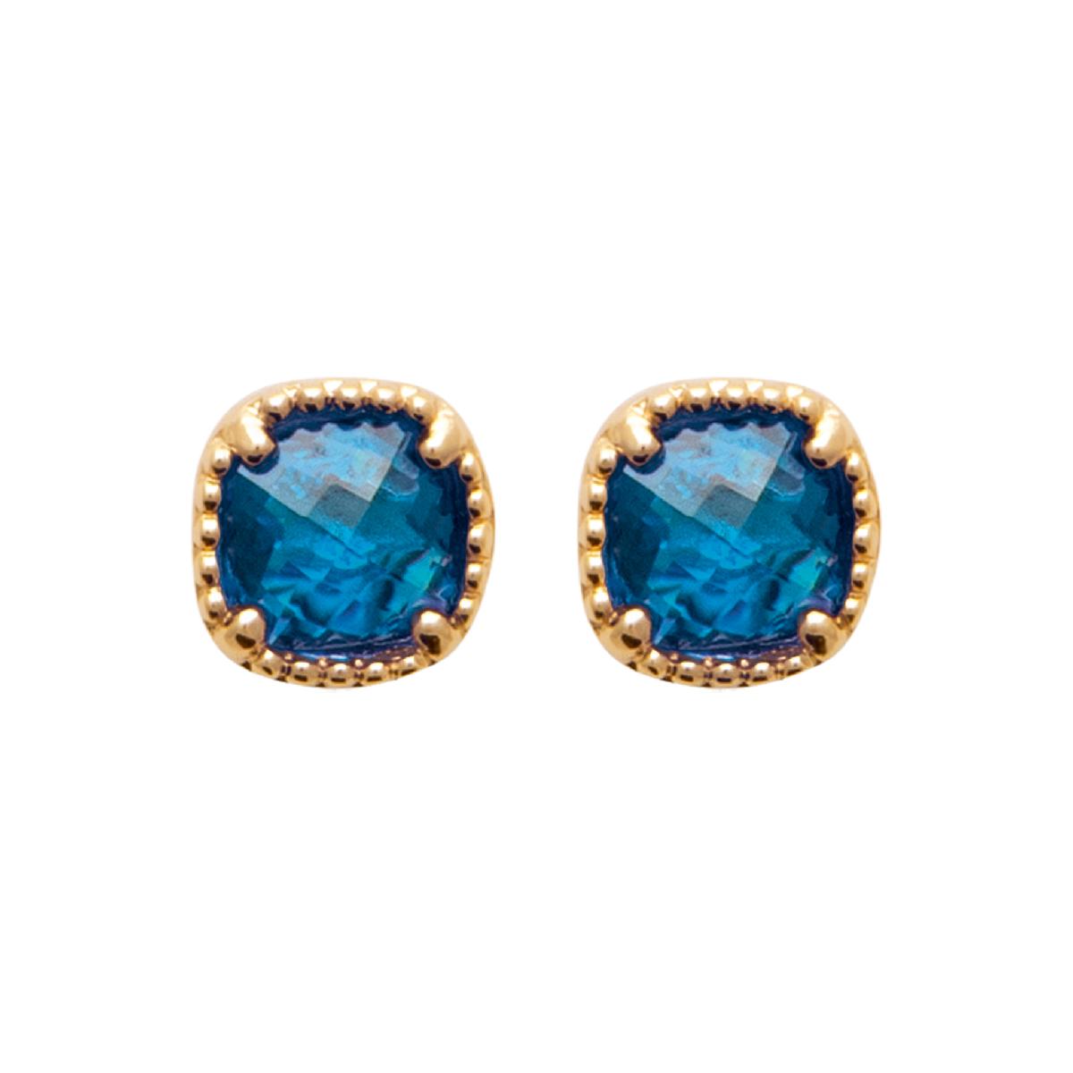 Boutons d'oreille Pierres de Couleur ALOÏZE Modèle Prisme Multicolore – Zirconium