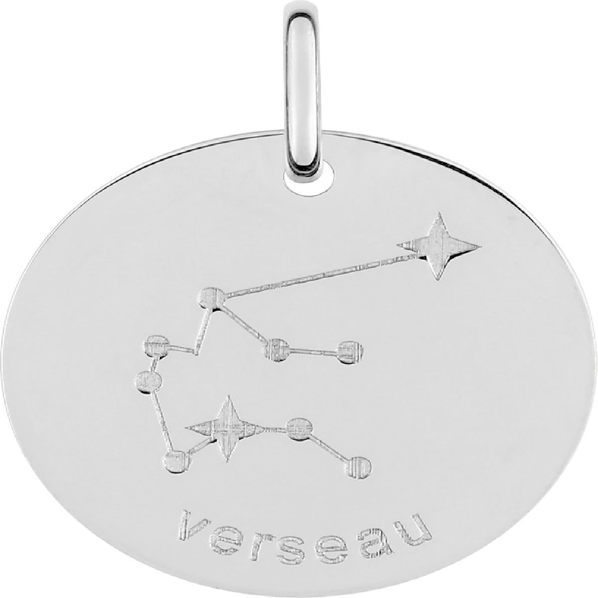Médaille Symbolique Vierge Marie Motif Croix et Ancre Célestes Gravée Finement Argent 925