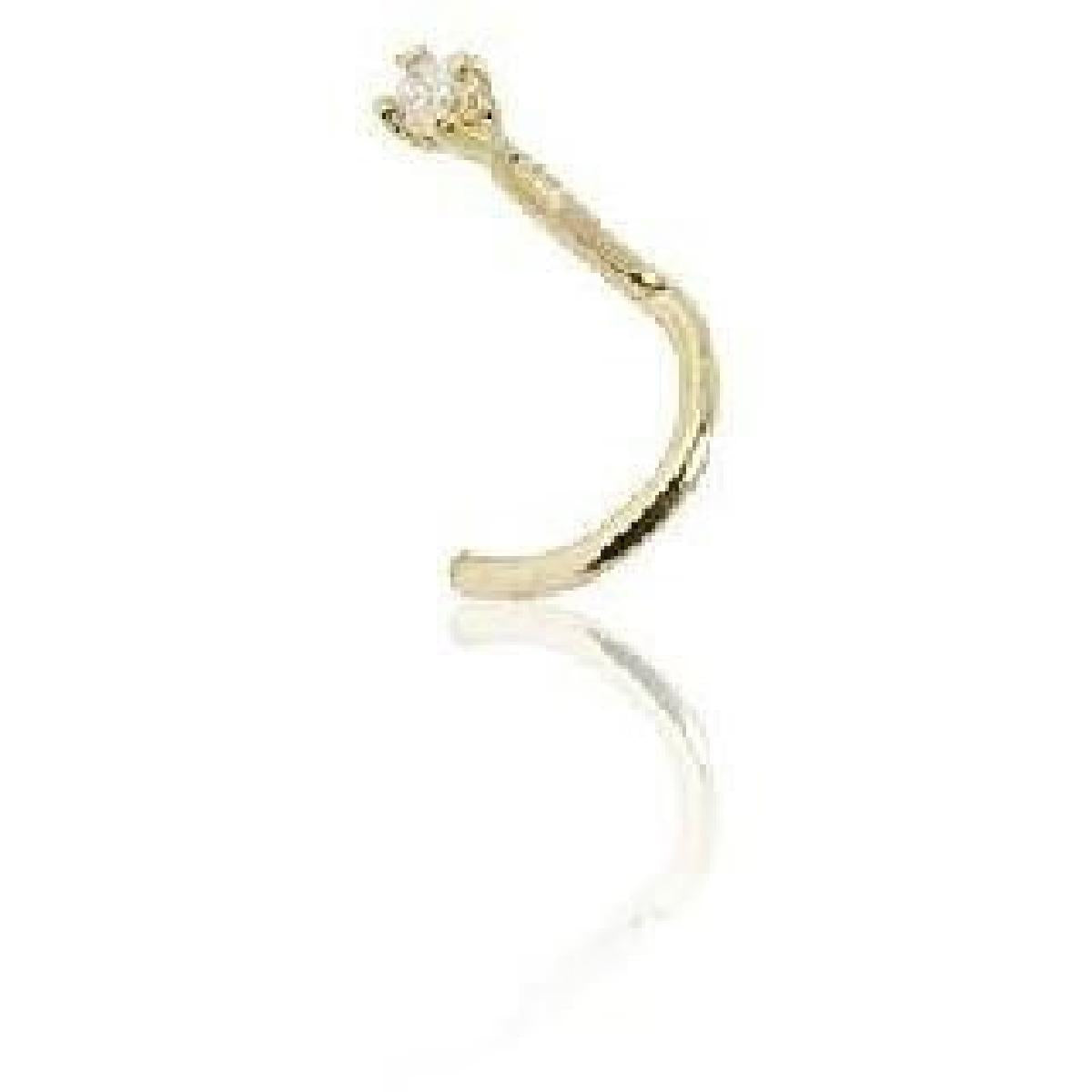 Piercing Diamant Taillé Brillant Rond Gravé Modèle Couture Antique Silhouette – Or Jaune 18 Carats