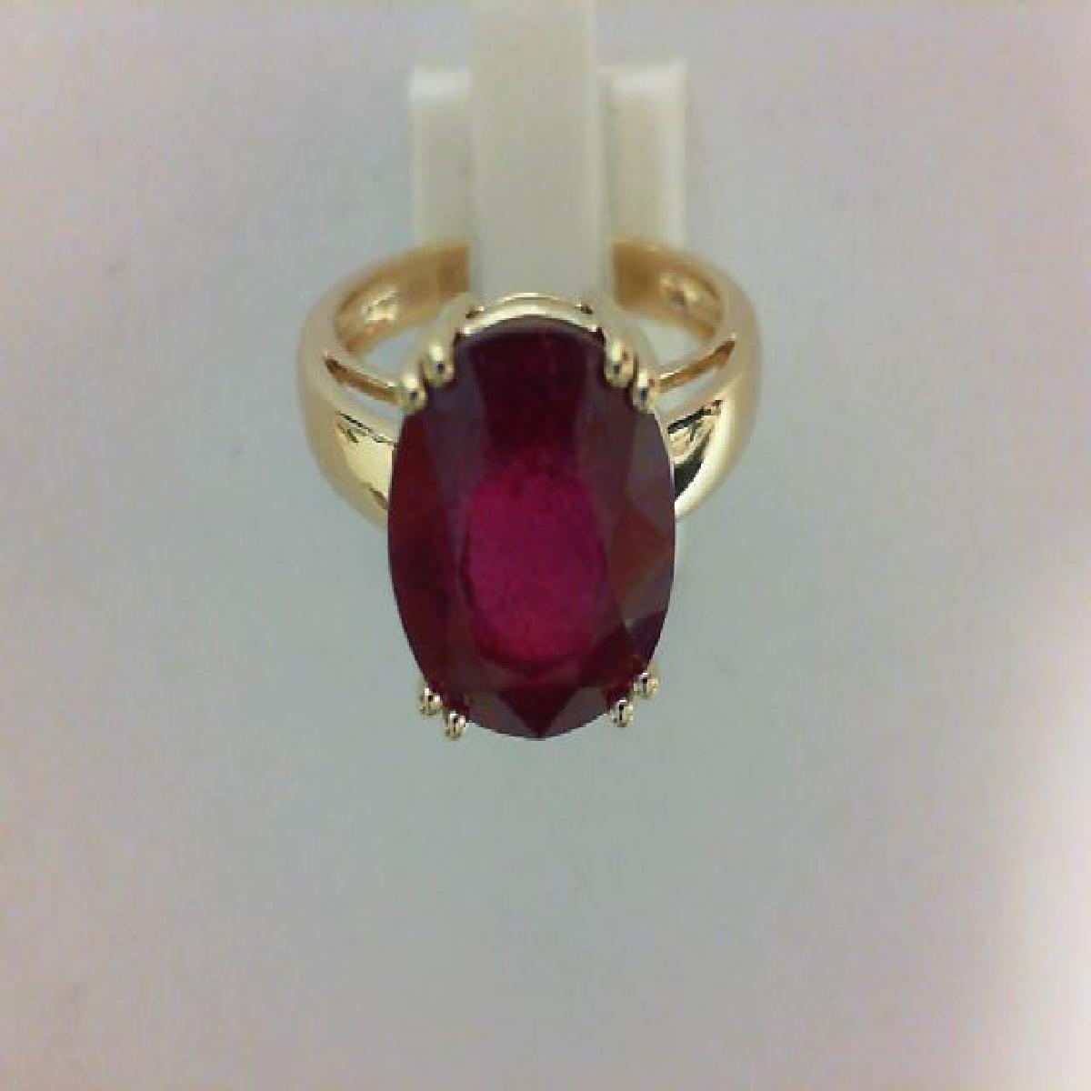 Anneau Solitaire Rubis Or Jaune 18 Carats