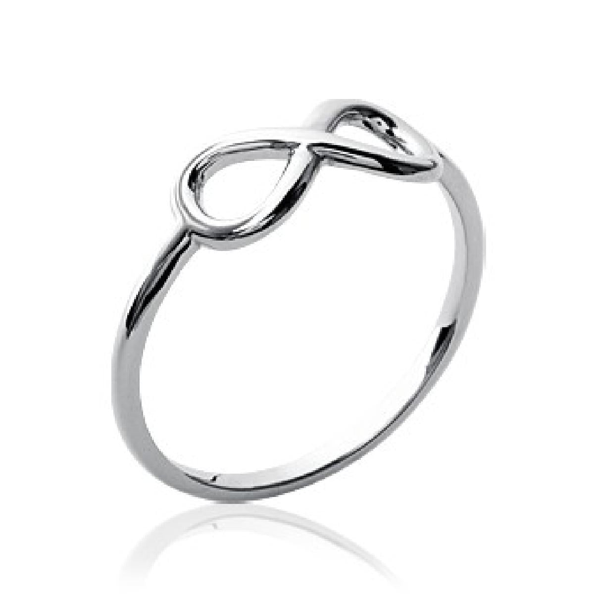 Bague AG925 Signe Infini – Argent Rhodié 925/1000 Taille 50 À 60 Discrète et Légère