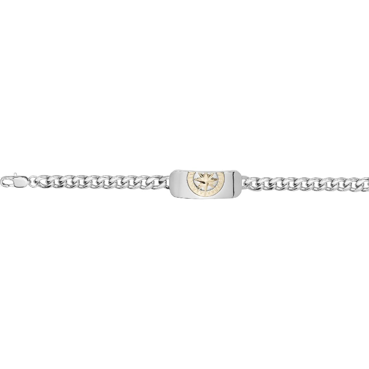 Bracelet Souple Avec Plaque Gravée Motif Simple Et Finition Satinée – Acier Inoxydable