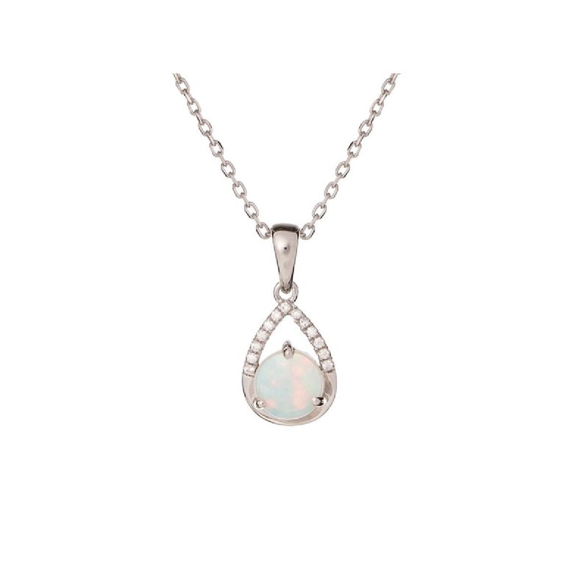 Pendentifs Fantaisie P. Blanches Compos. Opale Bleue Facettée Naturelle – Argent 925