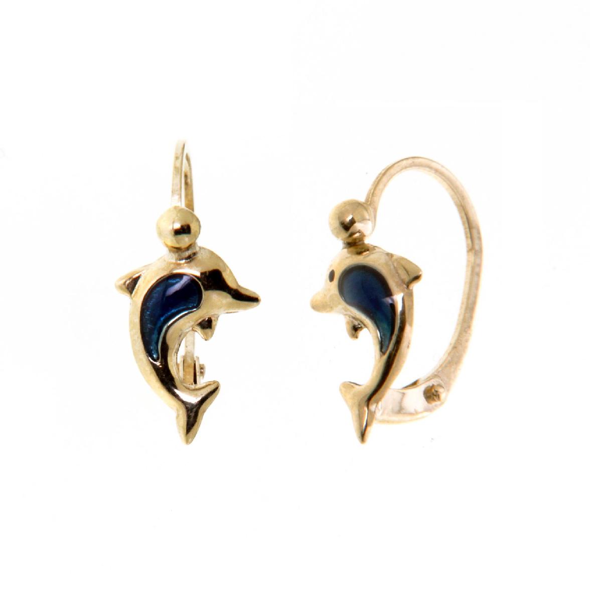 Boucles D'Oreilles Pendantes À Motif Géométrique Discret De Collection AU375 – Or Jaune 9 Carats