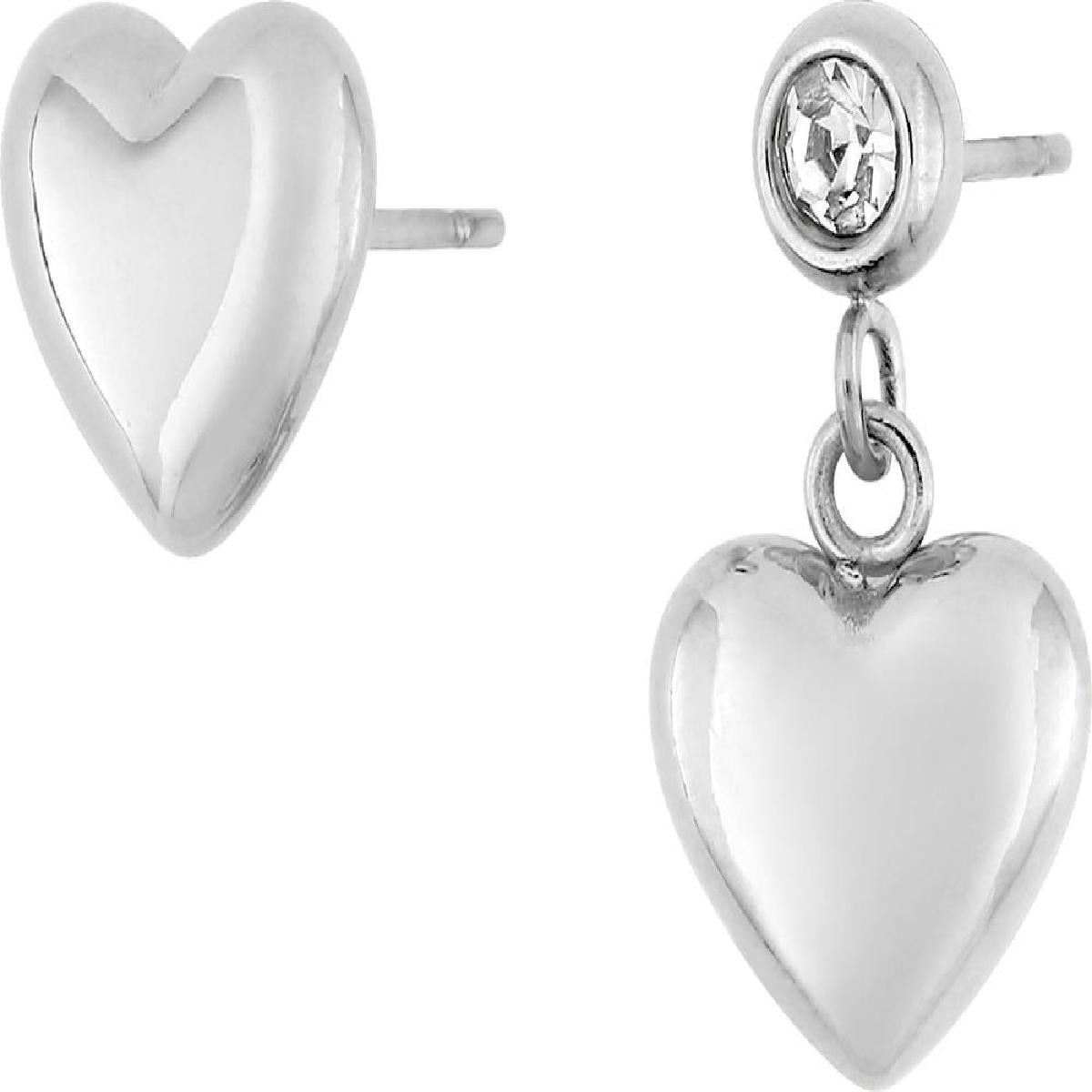 Créole De Forme Longue Ronde, Garniture Torsadée Et Motif Répétitif, Dormante Et Pendante PAM P.Blanc – Acier