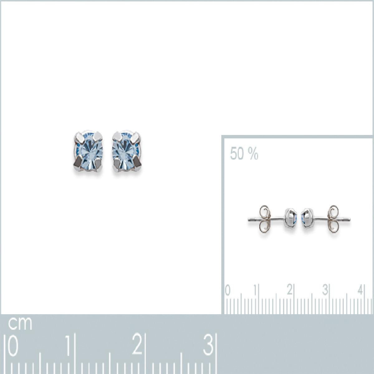 Boutons d'oreilles Pierres de Couleur Multicolores Facettées – Argent 925 Rhodié