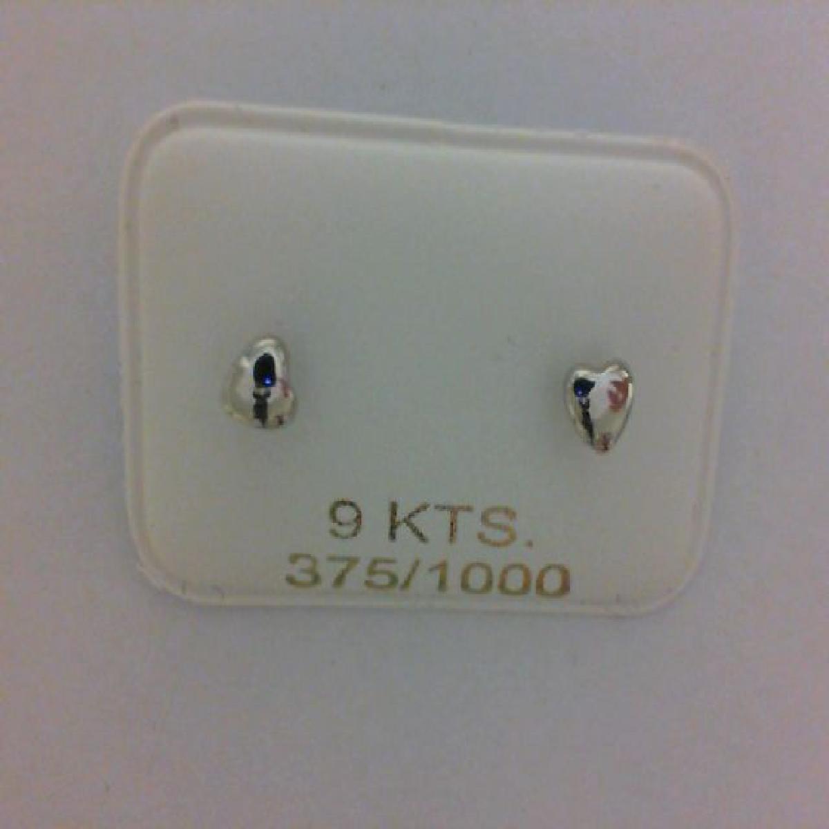 Boucles D'Oreilles Cœur ALOÏZE 4x4 Mm Puces À Vis Diamètre 4 Mm – Or Blanc 9 Carats