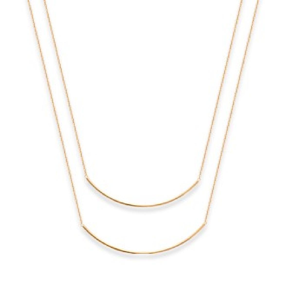 Collier Légende Étoile Baroque Gravée Géométrique Gravure Fine – Or Jaune 18 Carats
