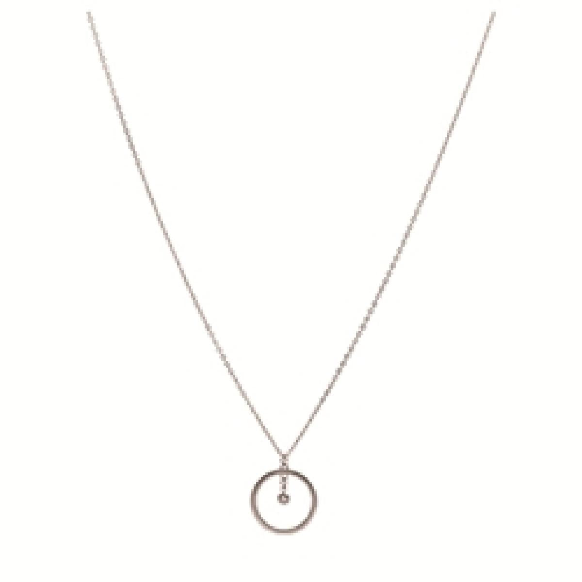 Colliers Simples P. Blanches Diamant Gravé Taille Fine Longue Éclatante – Or 18 Carats