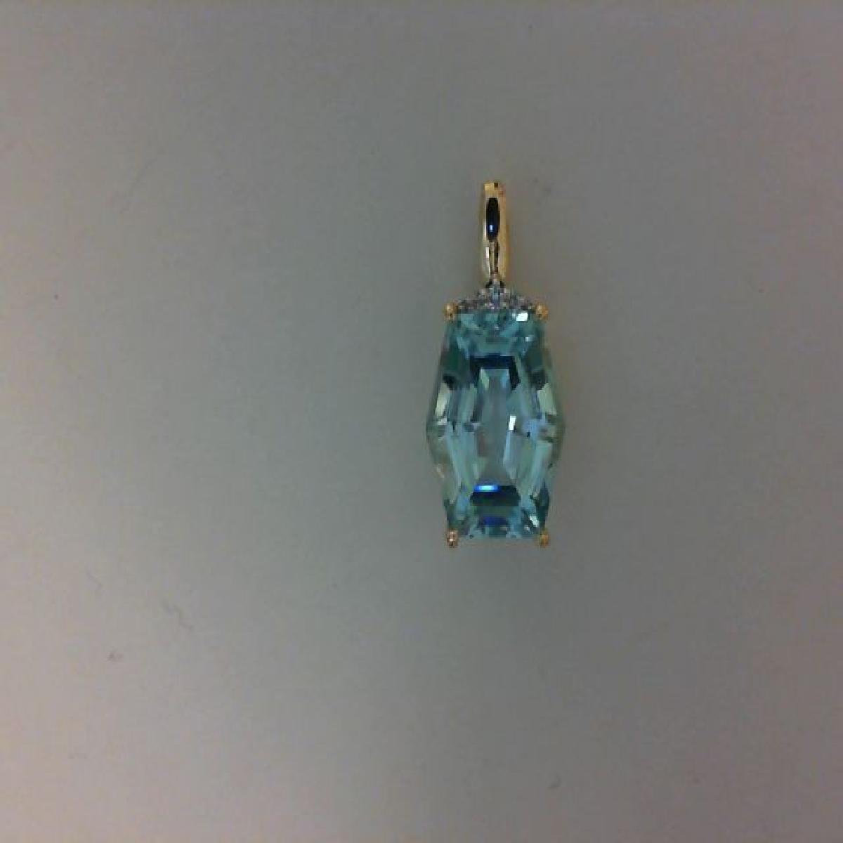 Pendentif P.Couleur Solitaire Topaze Bleue Facettée Taille Fine Version Standard – Or 750