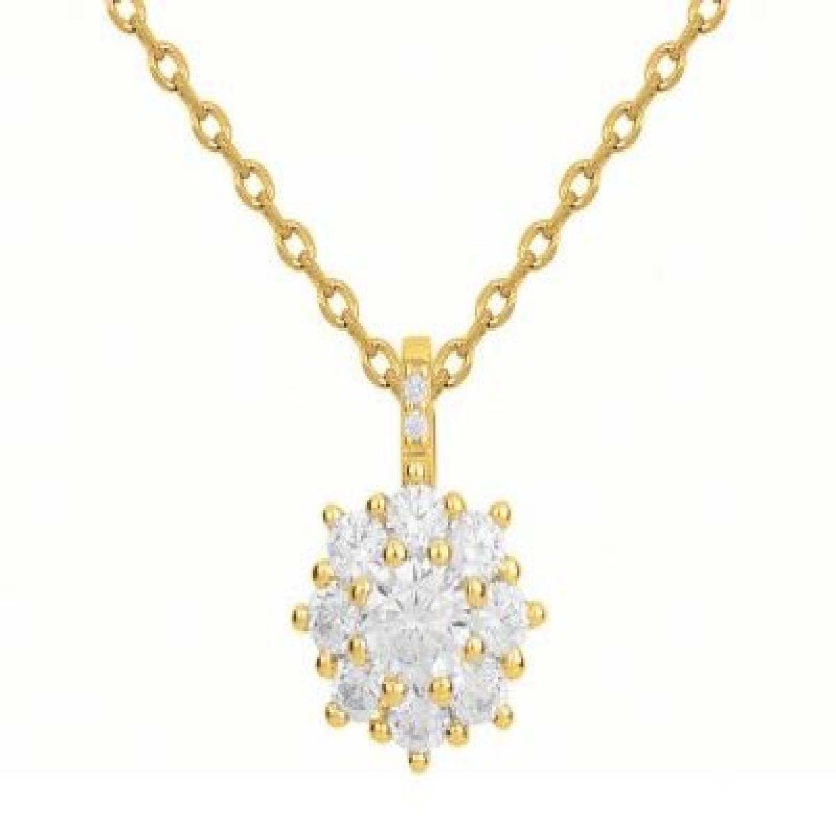 Collier Simple P. Blanches Longueur Réglable Version Satinée Fine Finition Mat – Zirconium