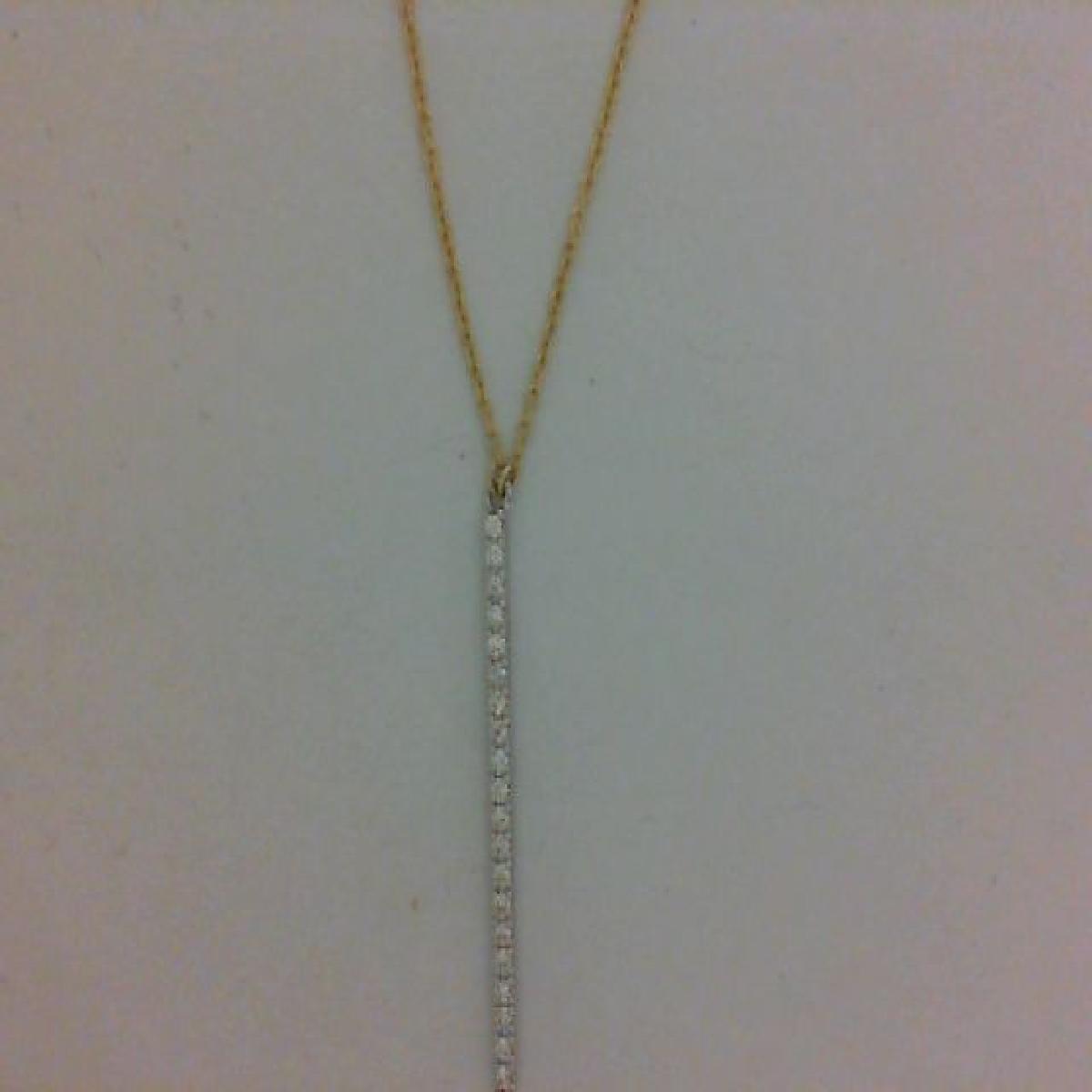 Collier AU750 Diamant Serti – Or Jaune 18 Carats Longueur Standard, Chaîne Fine, Avec Fermoir