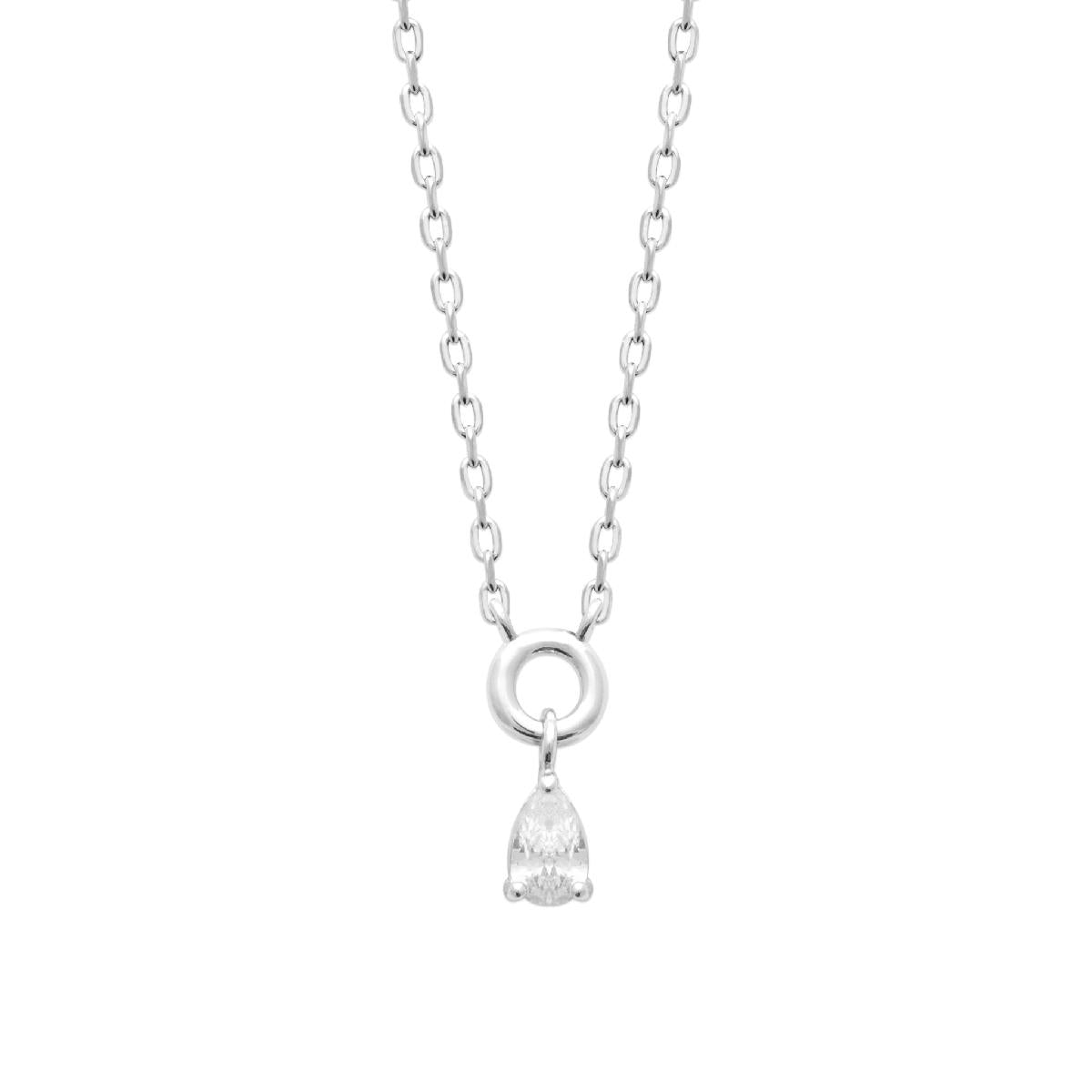 Collier Simple P Blanches Édition Limitée Pour Collection – Argent 925 Et Zirconium