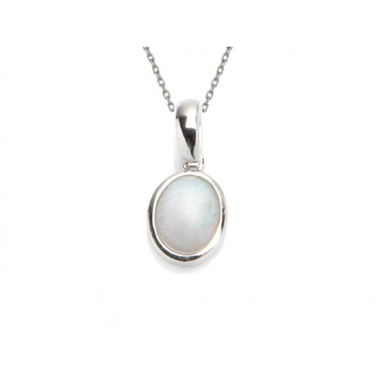 Pendentifs P Blanche Solitaire Argent 925 Opale
