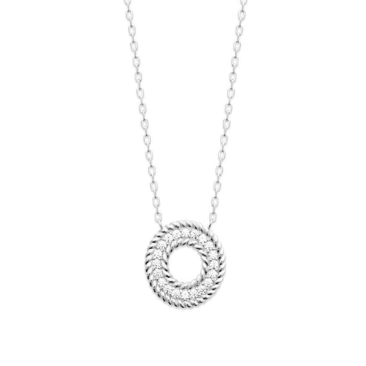 Collier AG925 Zirconium – Argent Rhodié 925/1000 Longueur 40/42/45 cm Maille Forçat