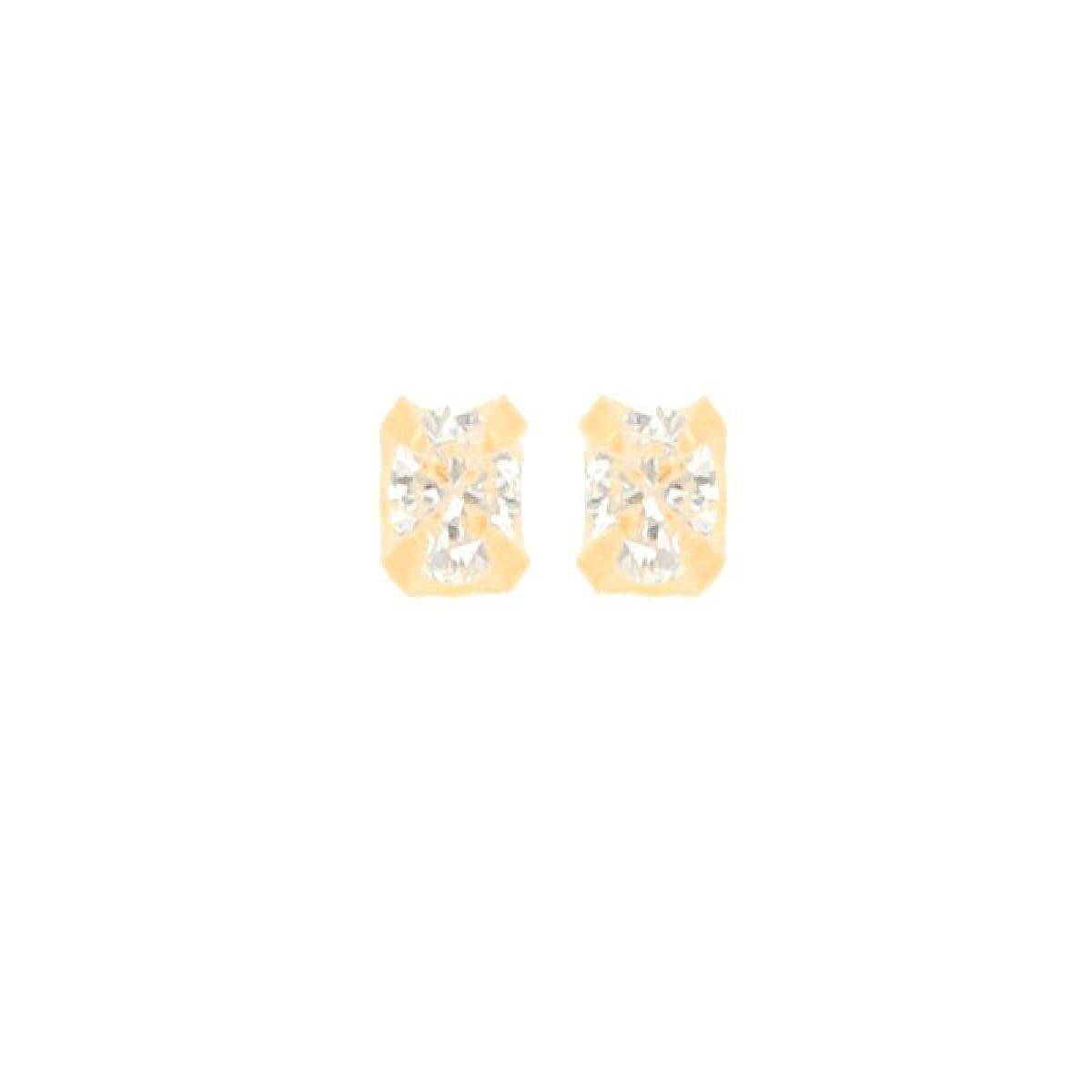 Boucles D'Oreilles Diamant 0,10 Carats Serti 4 Griffes Traditionnels – Or 18 Carats