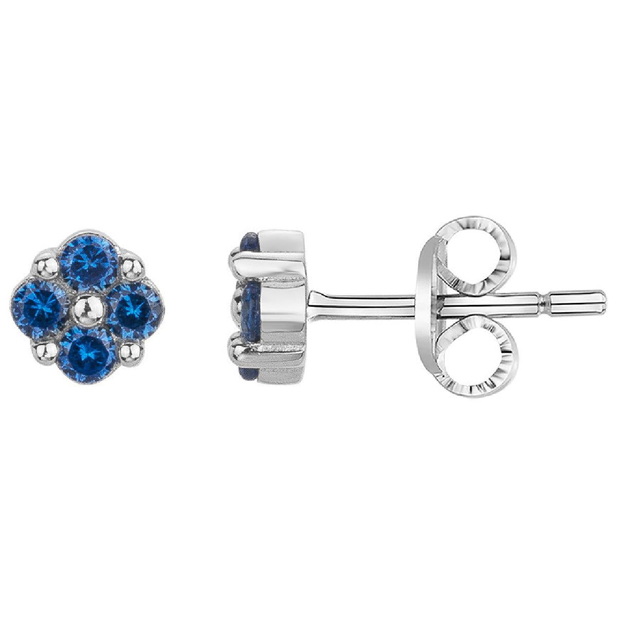 Boutons D'Oreilles Pierres De Couleur Facettées Multicolores Serties – Argent 925