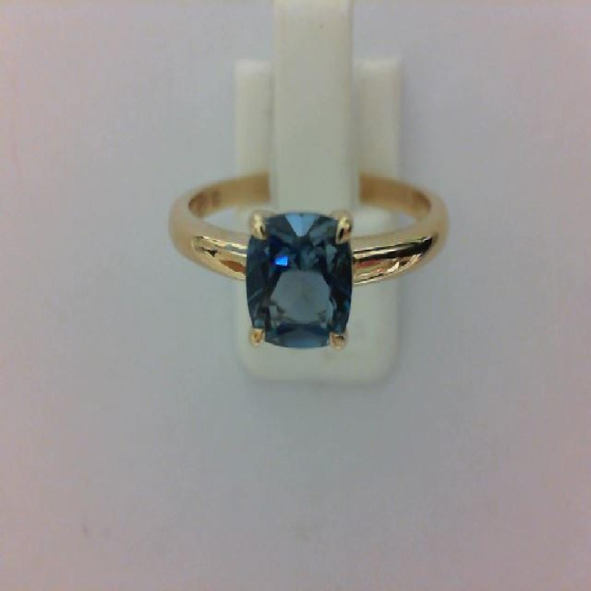 Solitaire ALOÏZE Topaze Bleue Édition Classique Taillée Brillamment Par Atelier - Or 750
