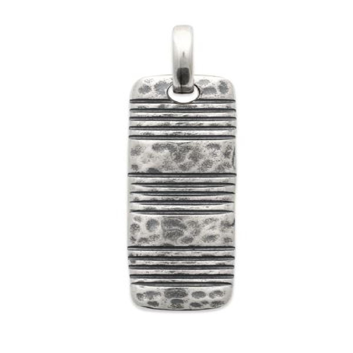 Pendentif Rectangulaire Martelé ALOÏZE Collection Privée Recto Verso – Argent 925