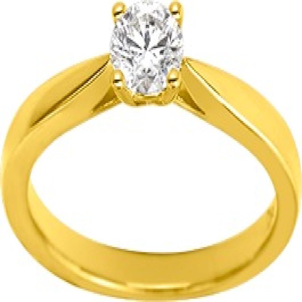 Solitaire – AU750 Zirconium Version Ancien Modèle Classique – Or Jaune 18 Carats