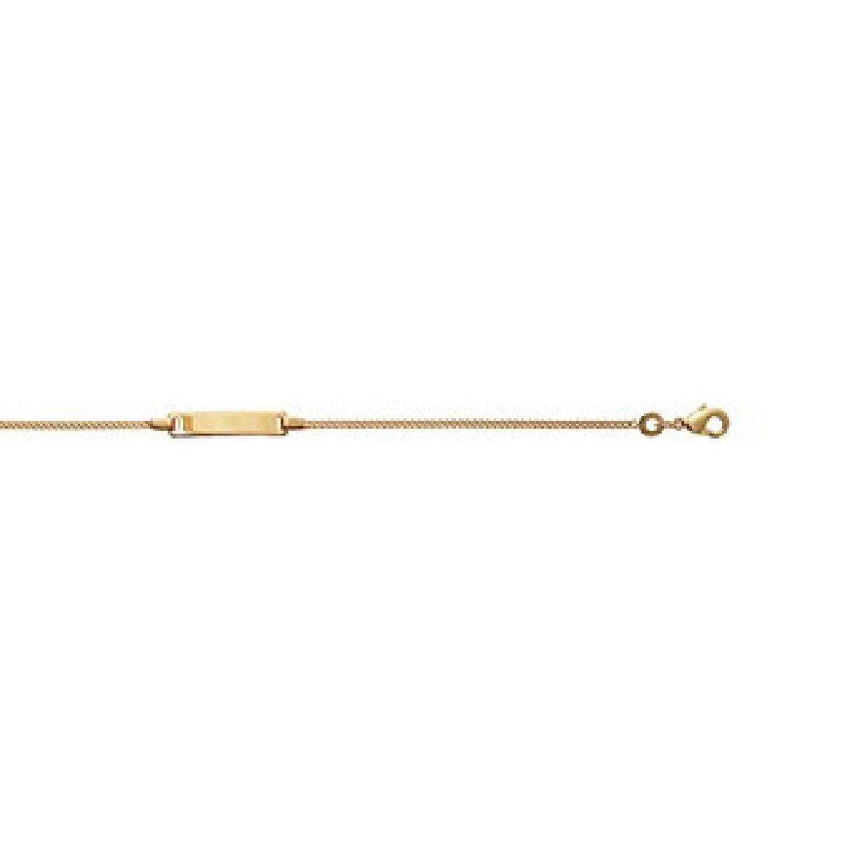Bracelet ALOÏZE Collection Signet Gravable Gravé À La Main Maille Serpentine Fine – Or Jaune 18 Carats