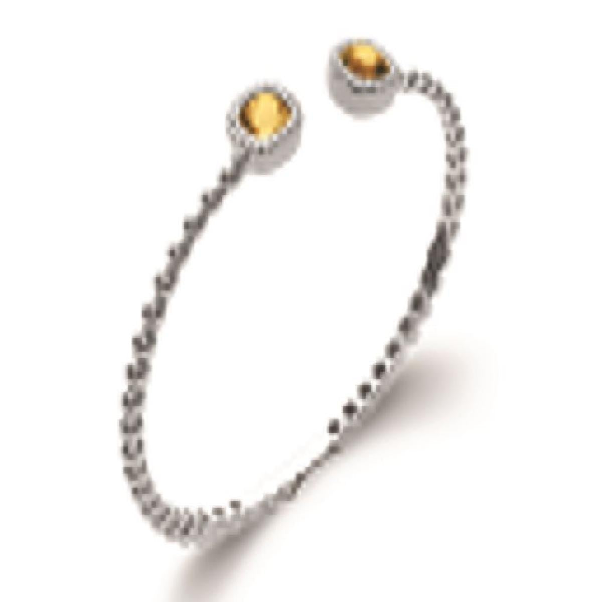 Bracelet Jonc Ouvert Longueur Réglable AG925 Argent Rhodié 925 Sur 1000 Finition Poli