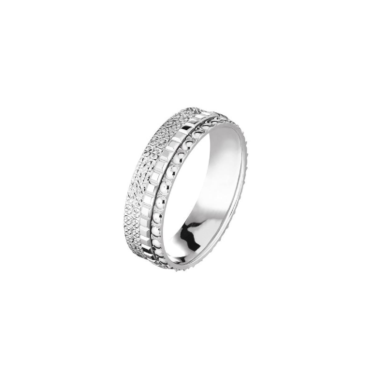 Alliances à motifs – AU750 gravé corde et motifs intérieurs – Or jaune 18 carats