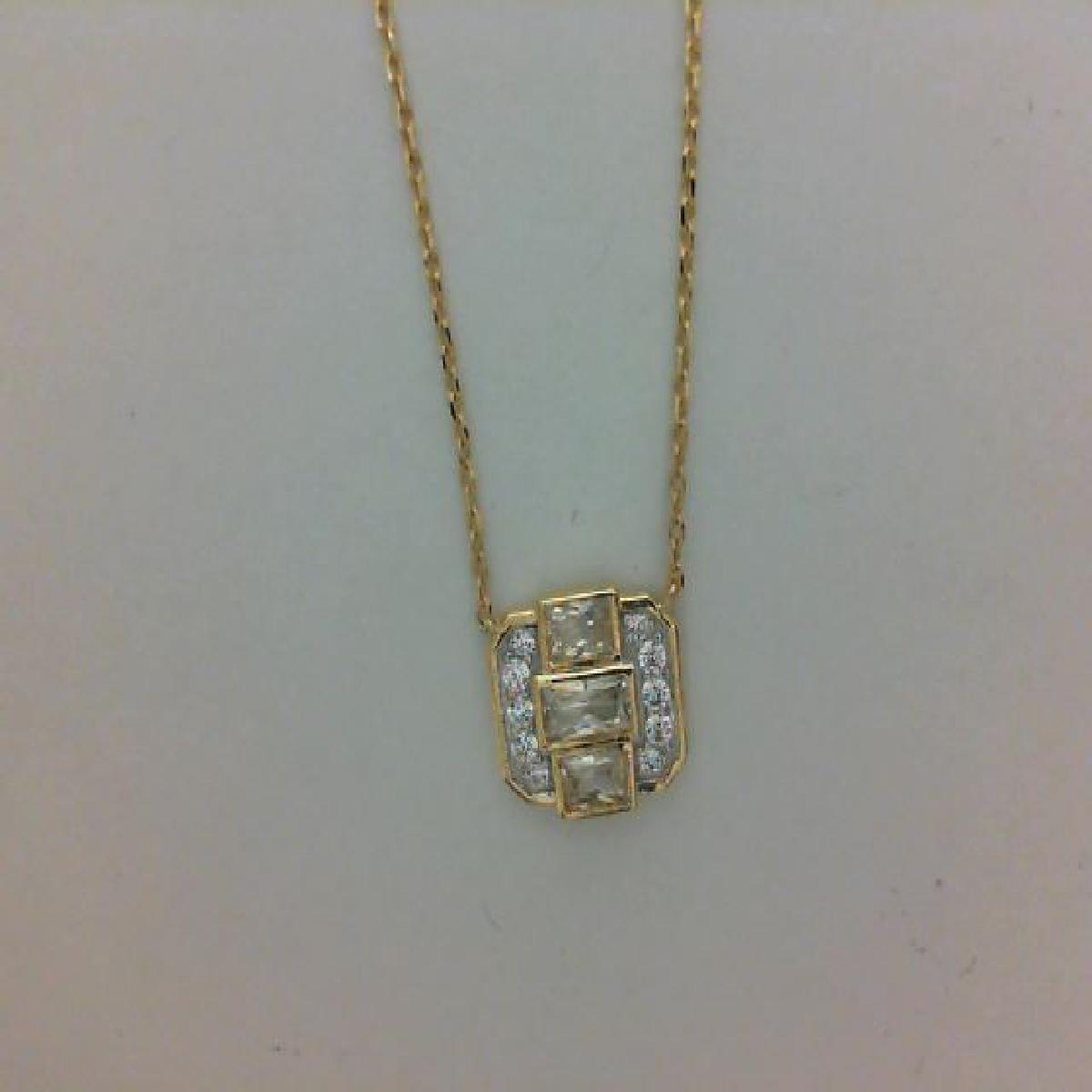 Ensemble Collier Simple et Pendentifs Blancs De La Collection AU375 Distincte – Zirconium