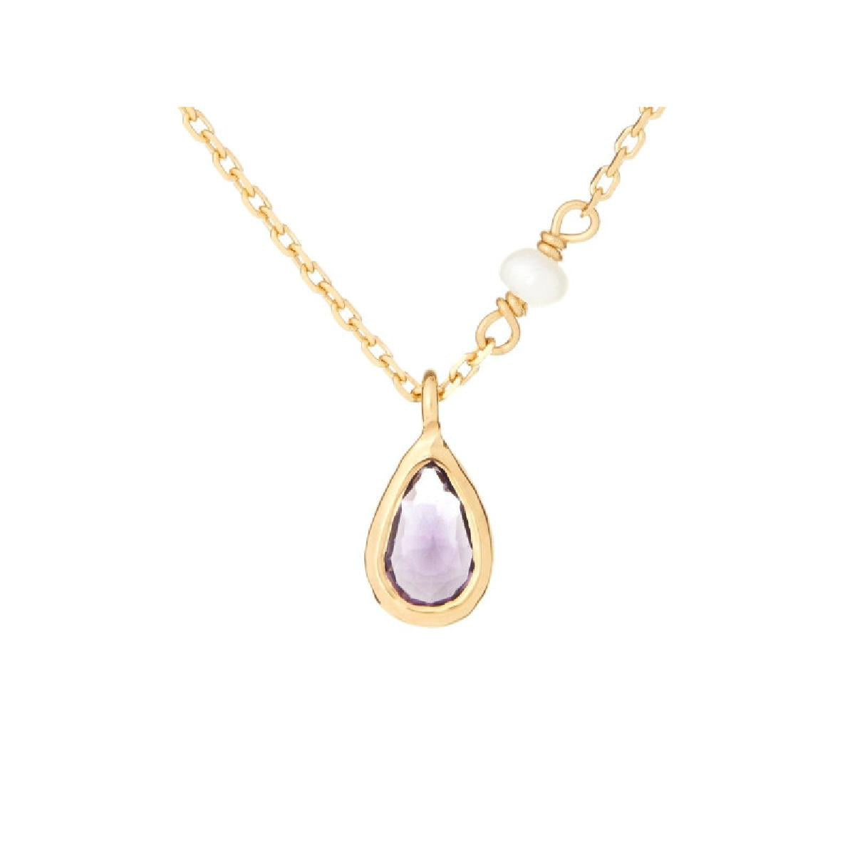 Collier Simple P. Couleur – Argent 925 Améthyste Longueur 45 Cm Fermoir Mousqueton