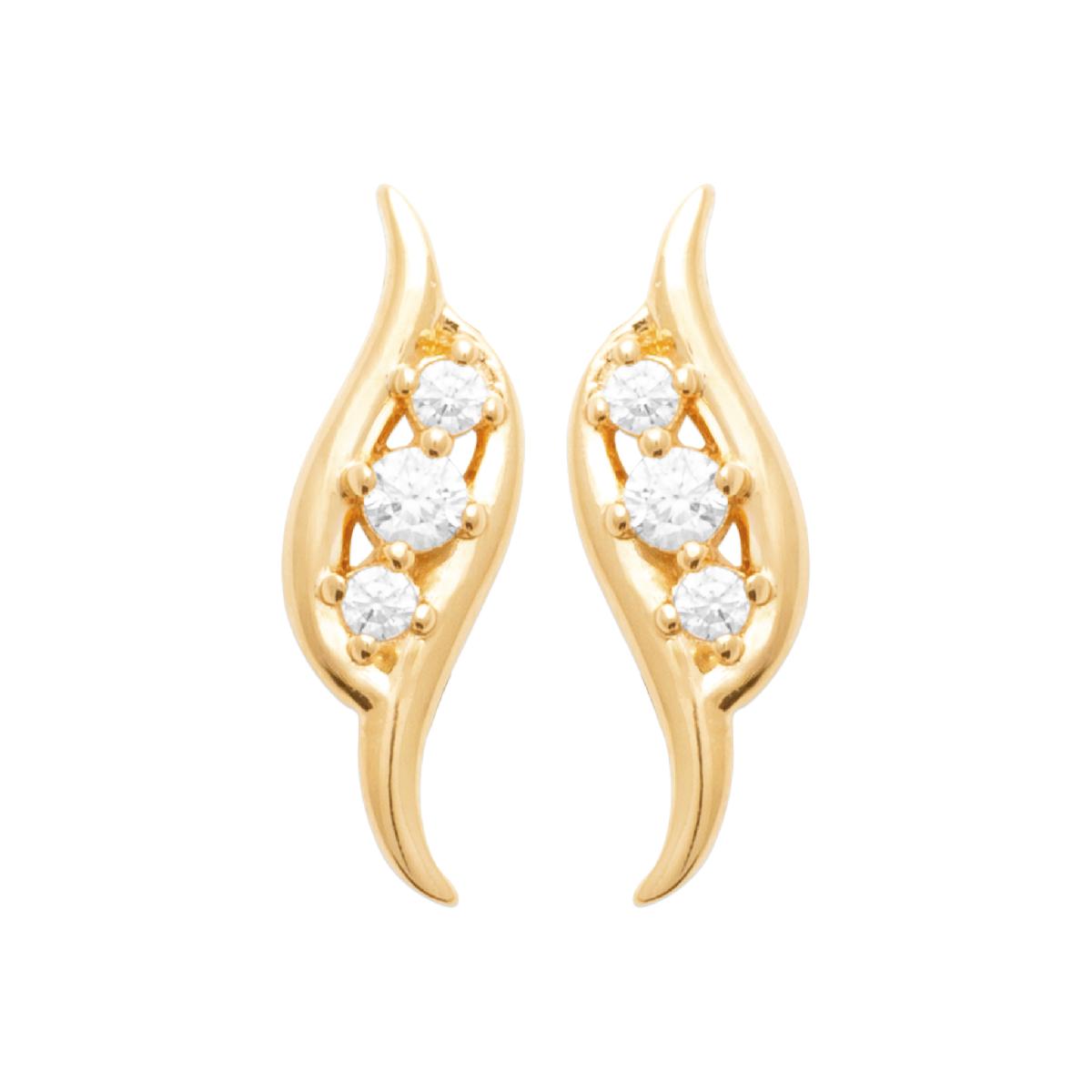 Boutons d'Oreille Pierres Blanches Cylindriques Taillées Calibrées Modèle – Zirconium