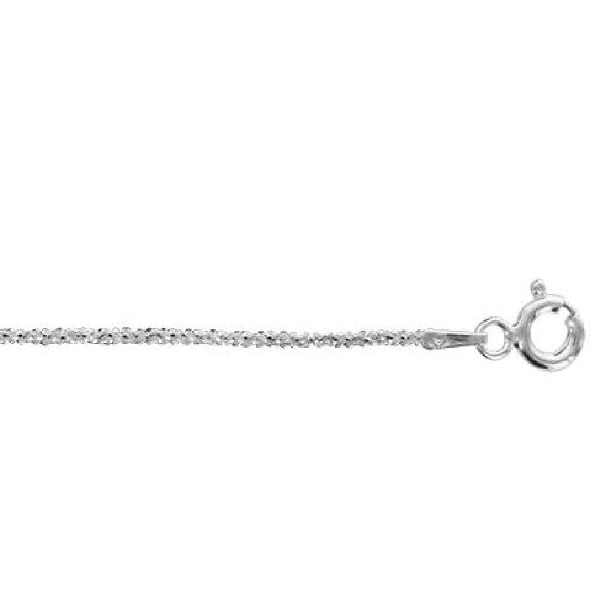 Bracelet Maille Twist – Argent Rhodié 925/1000, Longueur 18 cm, Poids Indicatif 1,00 g