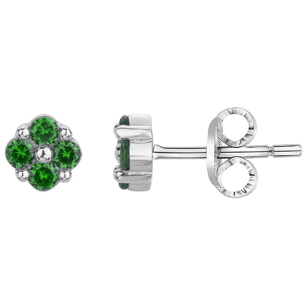 Boutons Pierres De Couleur – Modèle ALOÏZE Collection Élégance Ligne – Argent 925