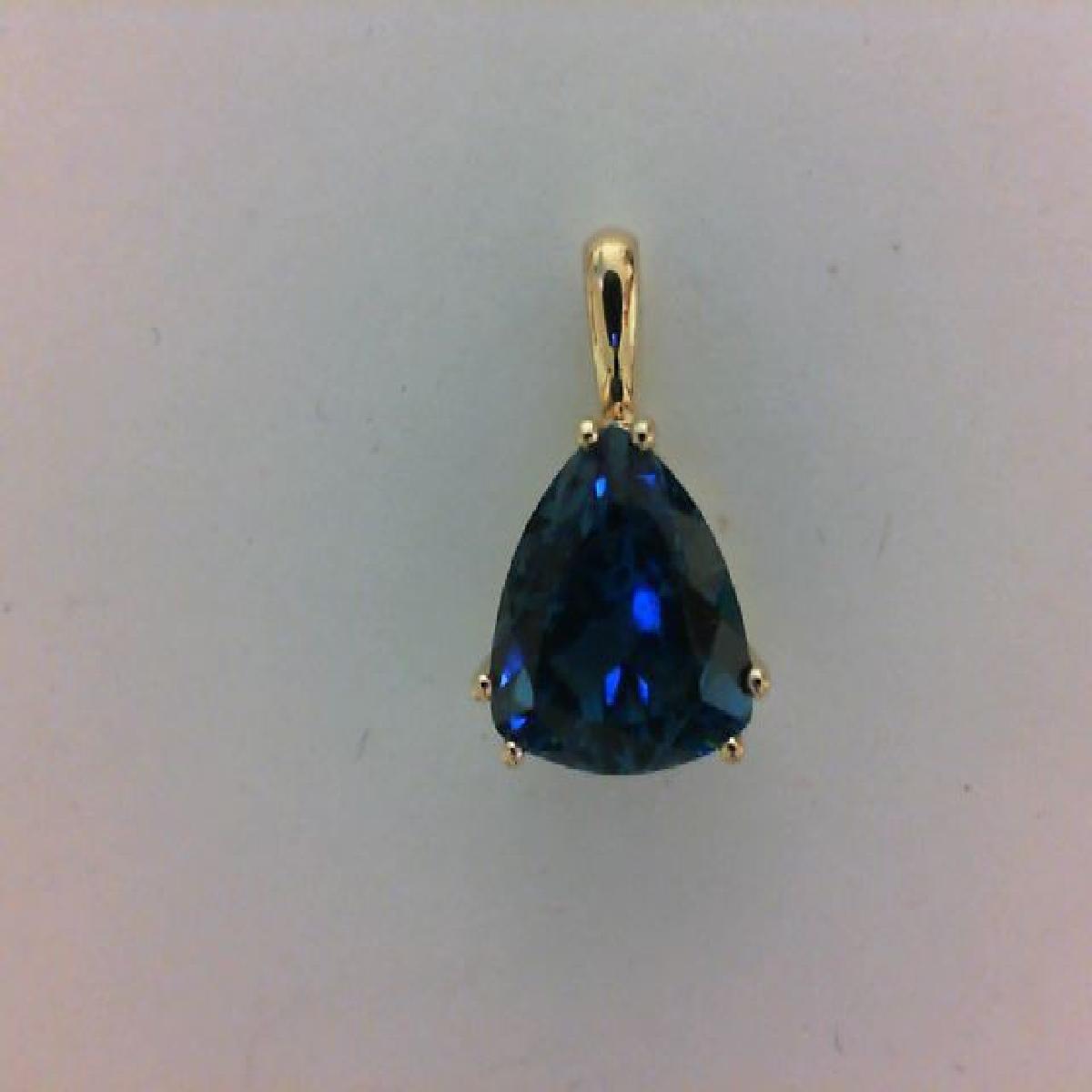 Pendentifs Couleur Solitaire Topaze Bleue Naturelle Sertie Facette Fine – Or Jaune 18 Carats