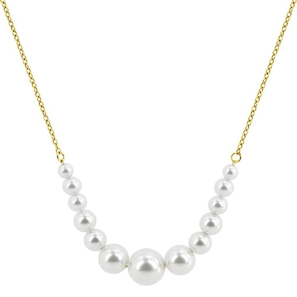 Collier Souple + P. Blanches Modèle Collection ALOÏZE Longueur Réglable Pour Collier – Acier