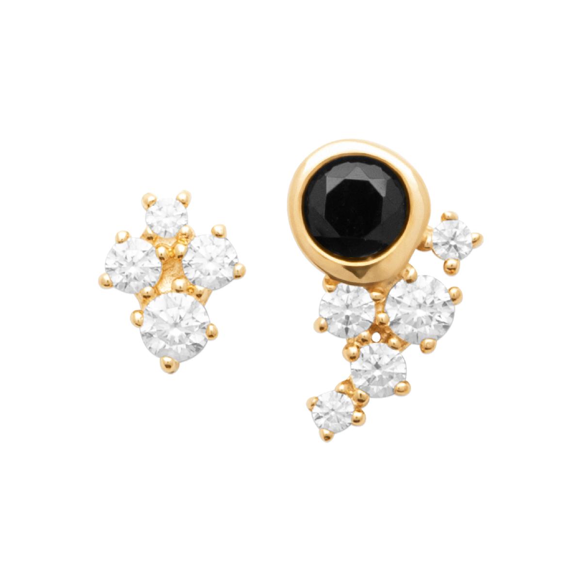 Boutons d'oreilles Pierres de Couleur Variées et Facettes Multiples Brillantes – Zirconium