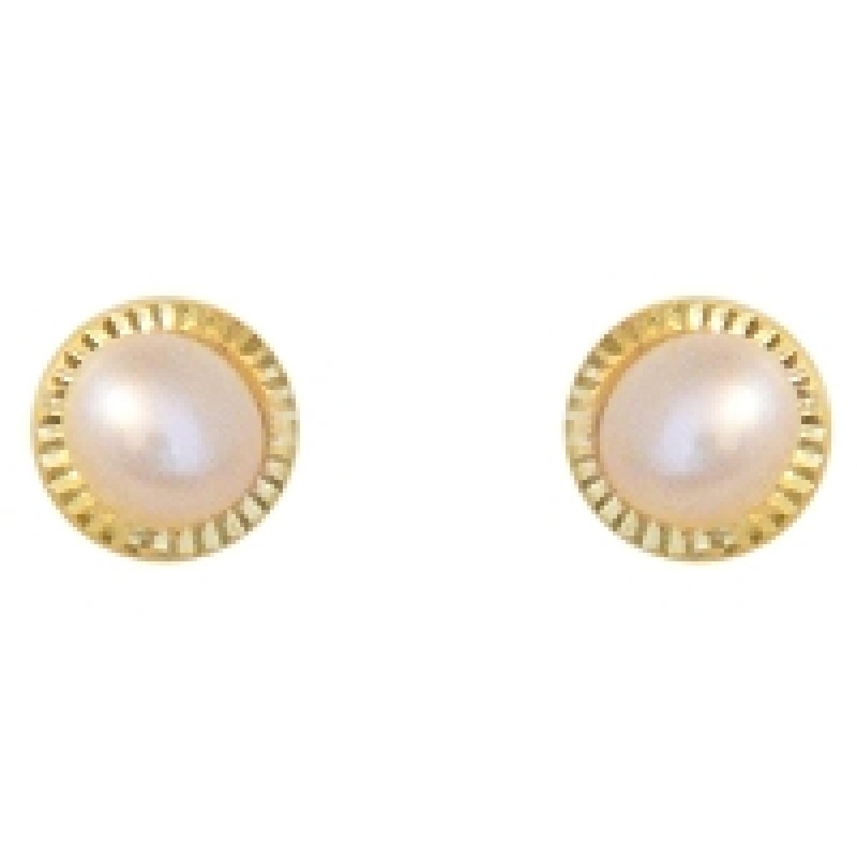 Boutons Pierres Blanches Aloïze Collection Modèle Lumen Élément – Or Jaune 9 Carats