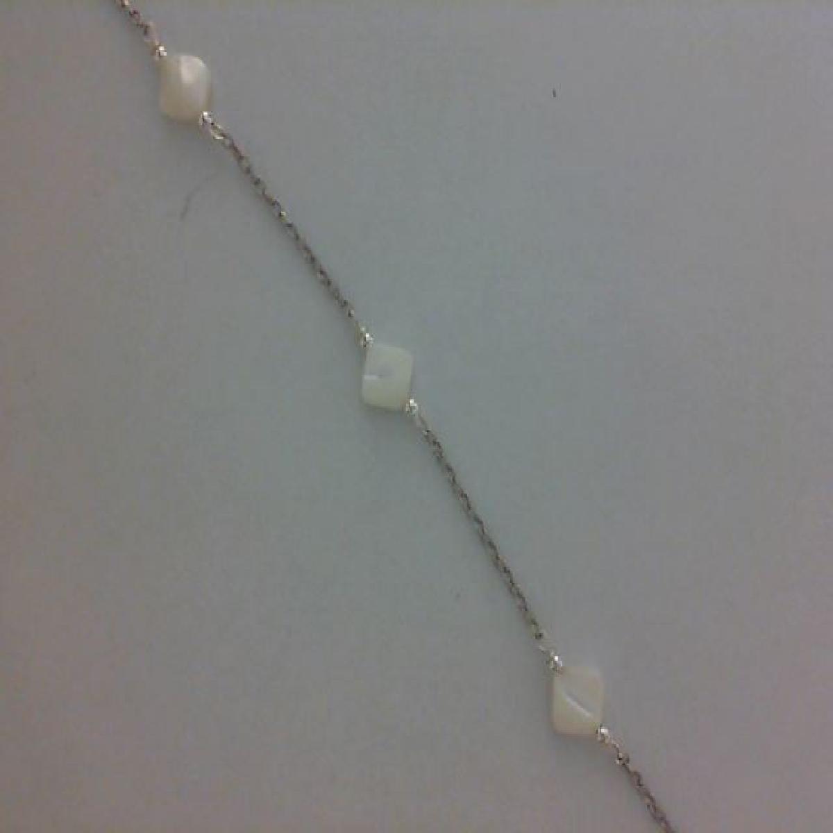 Bracelet Souple En Maille Délicate P. Blanches Nacre Mate Édition Aloïze – Argent 925