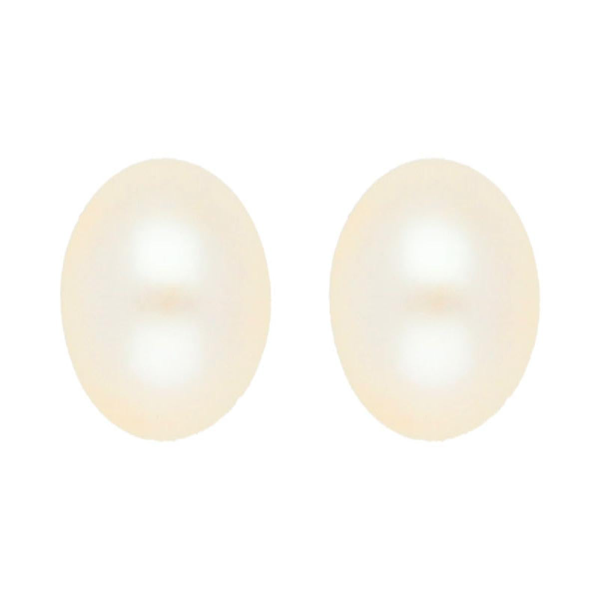 Boucles D'Oreilles Pendantes AU750 – Or Jaune 18 Carats Et Perles De Culture 6 Mm