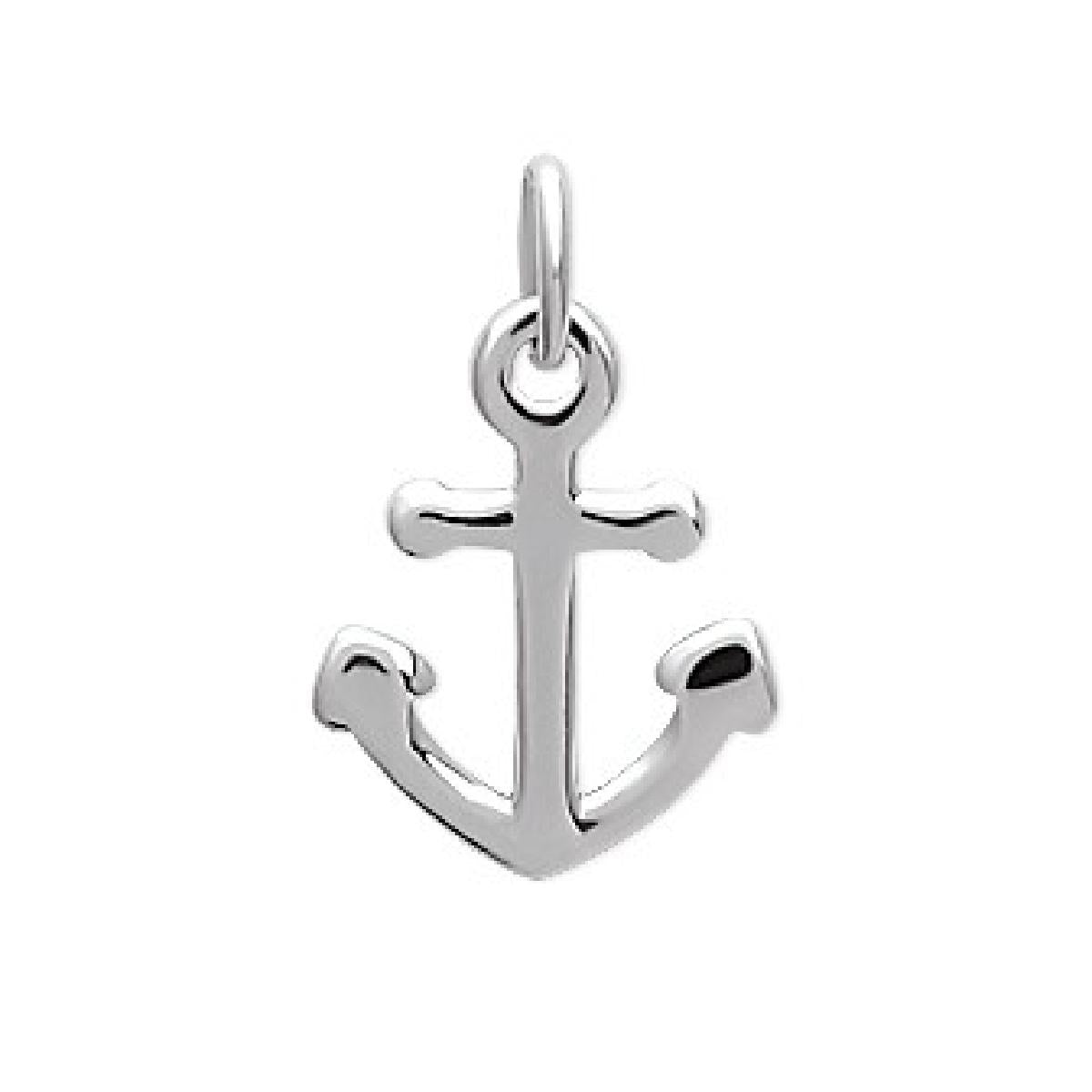 Pendentif Ancre Marine Gravée Et Mobile Design Héritage – Argent Rhodié 925/1000