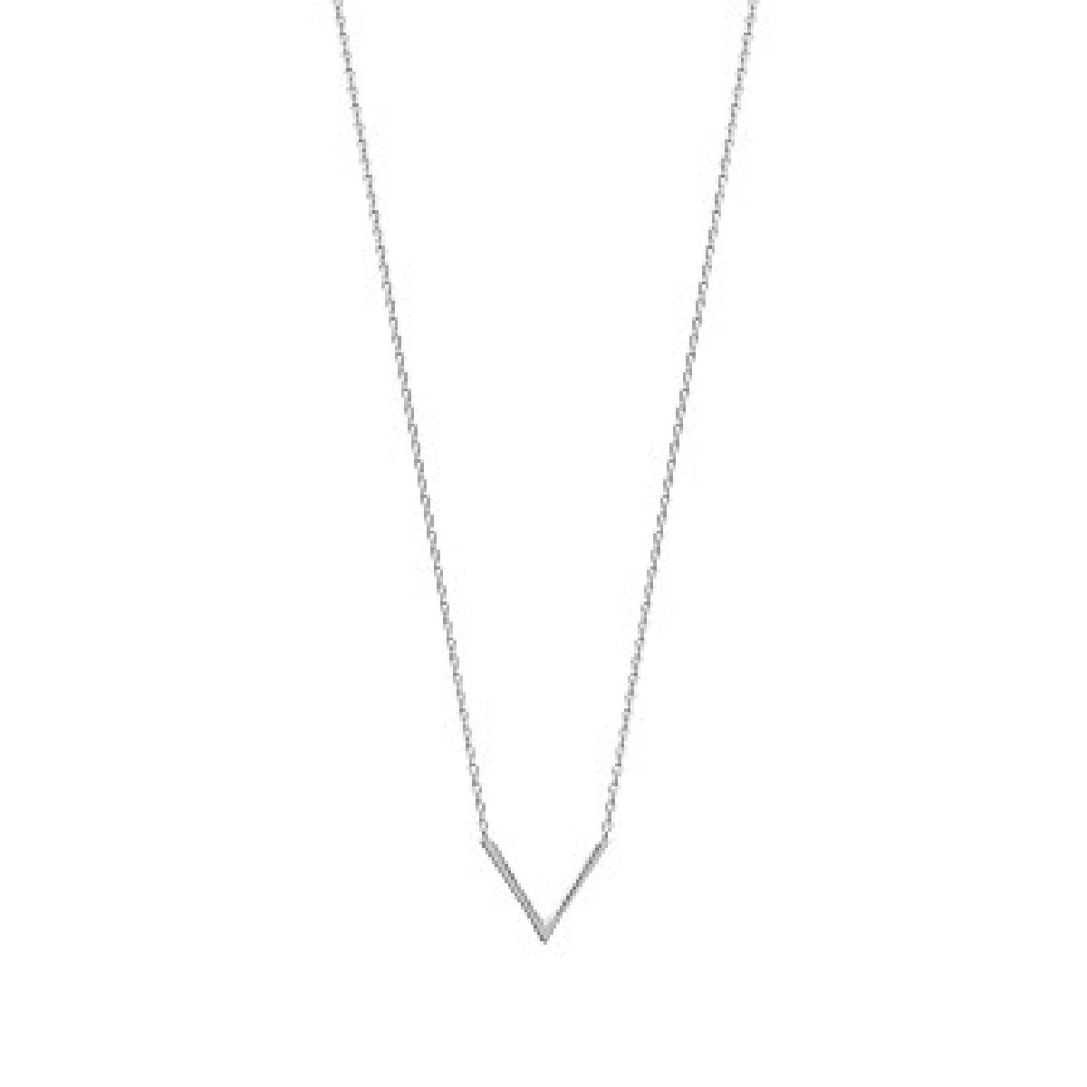 Collier Triangle Ouvert AG925 – Argent Rhodié 925/1000, Longueur 45 Cm et Chaîne Fine